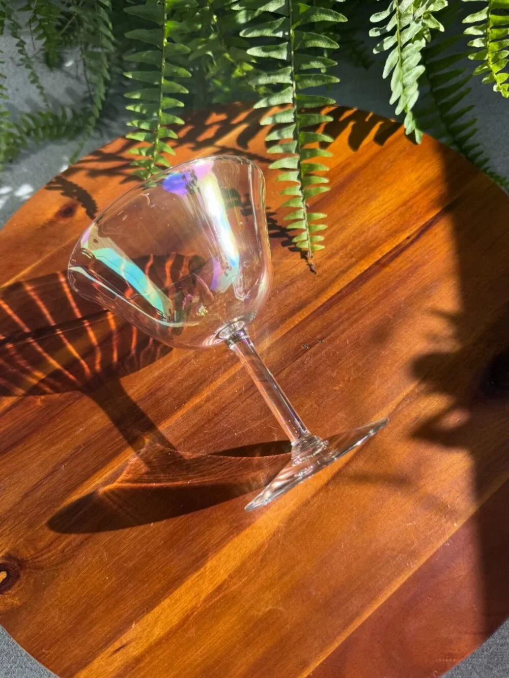 Set of 2 Vintage Fostoria Mother of Pearl Iridescent Champagne Coupe Glasses